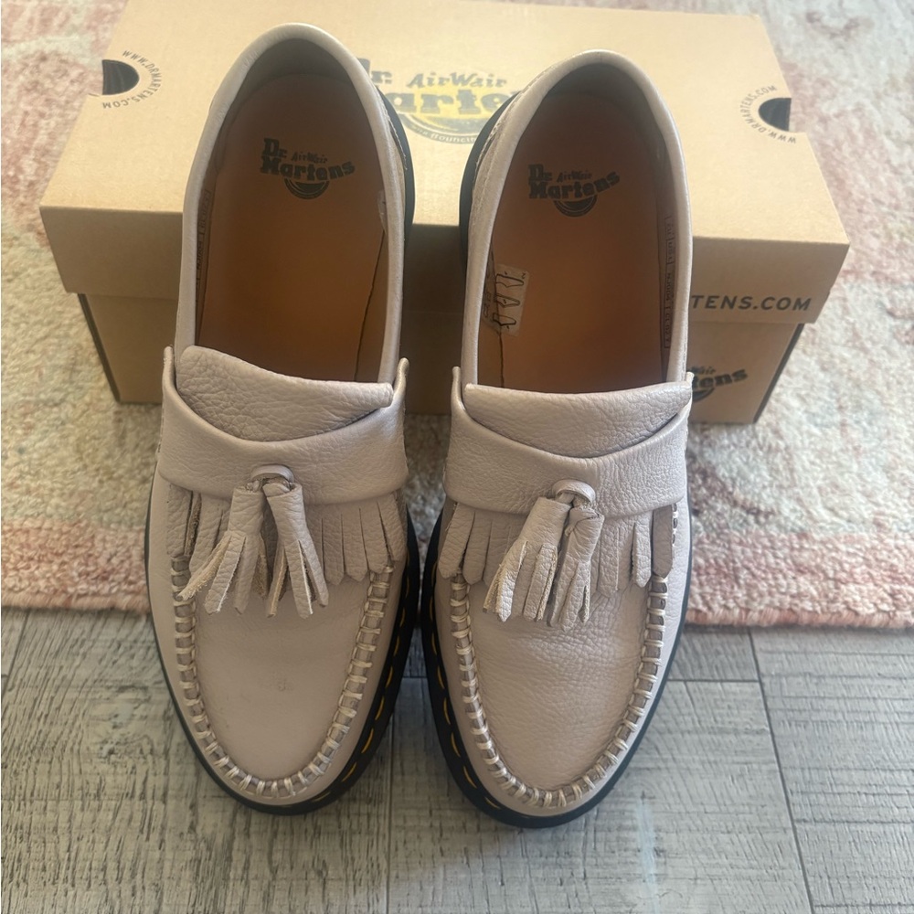 Dr. Martens Light Beige Tassel Loafers